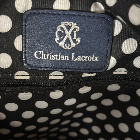 Christian Lacroix Navy and Cream Striped Tote - Picture 2 of 7